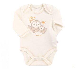 Боди Бемби интерлок с длинным рукавом, 100% хлопок, 0-1, 9-12 мес.