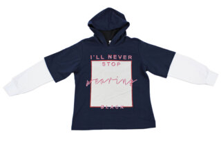 Кофточка обманка для дівчинки з капюшоном (110-164 ріст)