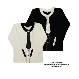 Джемпер для мальчиков + вышивка галстук, интерлок