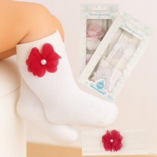 Носки и повязка детская Турция (0-6 мес)