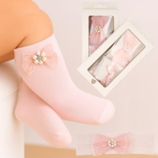 Носки и повязка детская Турция (0-6 мес)