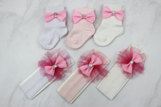 Носки и повязка детская Турция (0-6 мес)