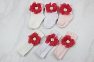 Носки и повязка детская Турция (0-6 мес)