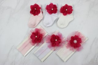 Носки и повязка детская Турция (0-6 мес)