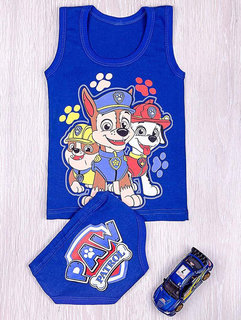 Комплект детский трусы + майка, электрик (от 68см до 80см рост)