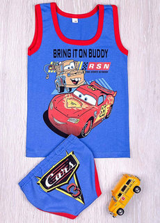 Детский комплект трусы + майка, джинсовый (от 68см до 80см рост)