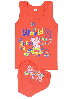 Комплект для девочек, трусы + майка, оранжевый (от 68см до 80см рост)