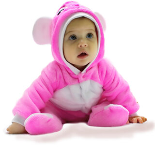 Комбінезон ясельний Мишка рожевий, махра