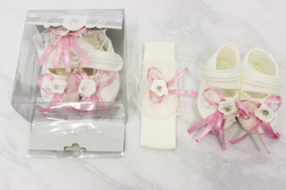 Ошатний набір пінетки та повязка Туреччина 0-6 міс