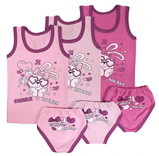 Комплект для девочек трусы + майка (от 92см до 98см рост)