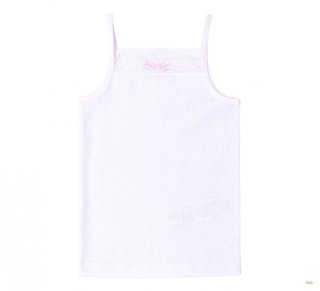 Майка для девочки белая, рибана ТМ Бемби (от 92см до 110см рост)