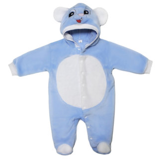 Комбінезон ясельний Мишка блакитний, махра