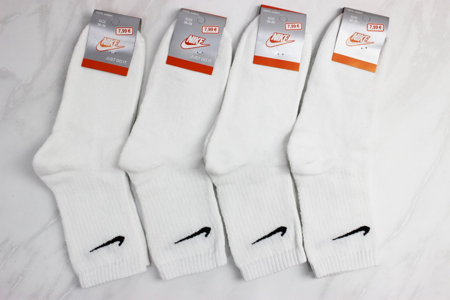 Жіночі махрові шкарпетки Nike, білі, взуття 36–40, шкарпетки 23–25, 12 пар